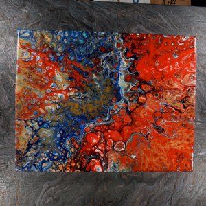 Acrylic Pour Painting 11x14 Clear coated